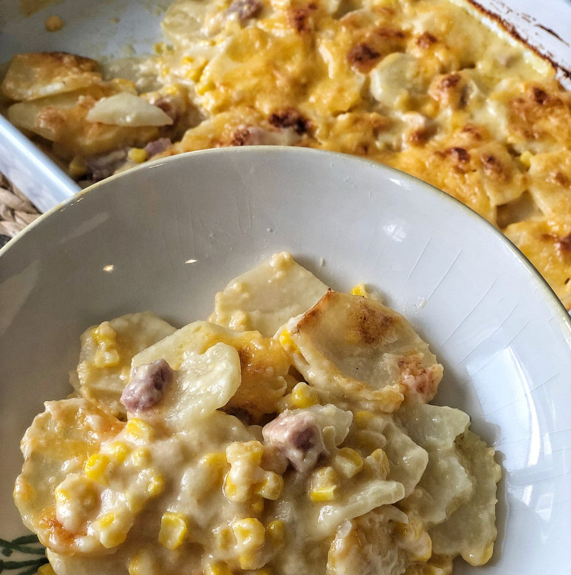 Cheesy scalloped on sale potatoes and ham