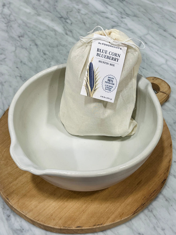 Bundle, Kamut Blue Corn Muffin Mix & Rustic White Mini French Bowl