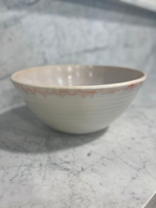Mixing Bowl, XL White and Pink