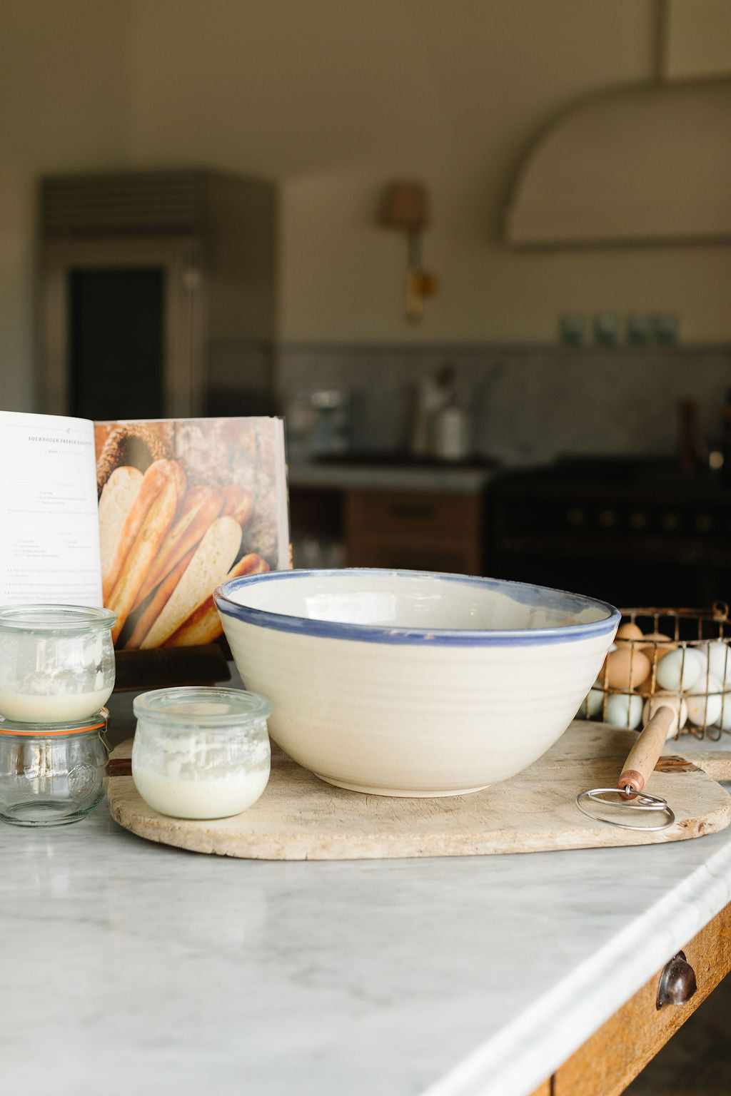 Mixing Bowl, LG White and Blue The Food Nanny