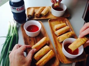 Fried Sweet and Sour Egg Rolls