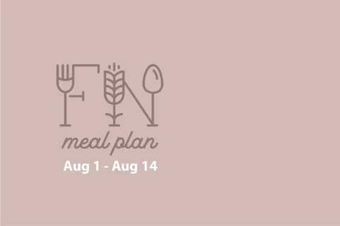 2 Week Meal Plan, Aug 1 - Aug 14
