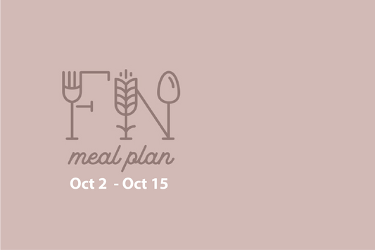 2 Week Meal Plan, Oct 2 - Oct 15