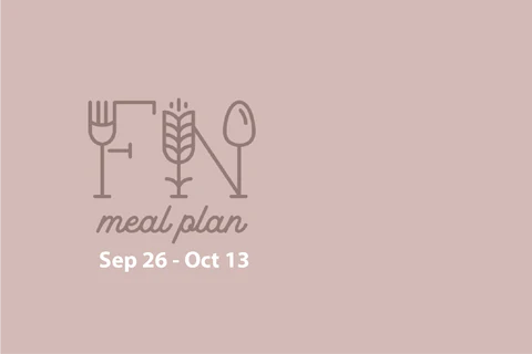 2 Week Meal Plan, Sep 26 - Oct 13