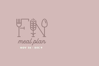 2 Week Meal Plan for Nov 26 - Dec 9