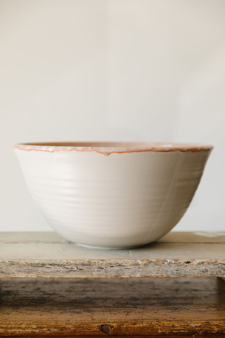 Mixing Bowl, LG White and Pink