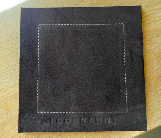Hot pad, Italian Leather Chocolate, Stamped