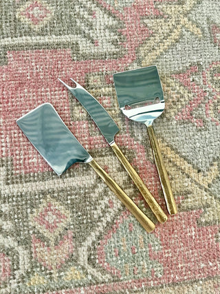 Cheese Set, Gold (3 piece)