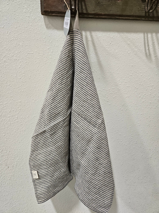 Towel, Linen Thin Black Stripe