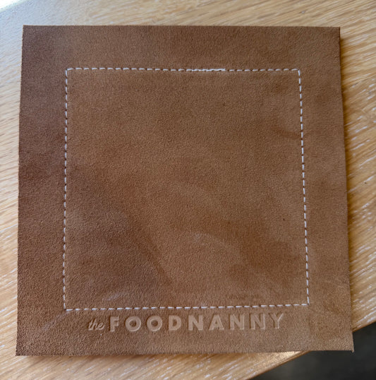 Hot pad, Italian Leather Caramel, Stamped