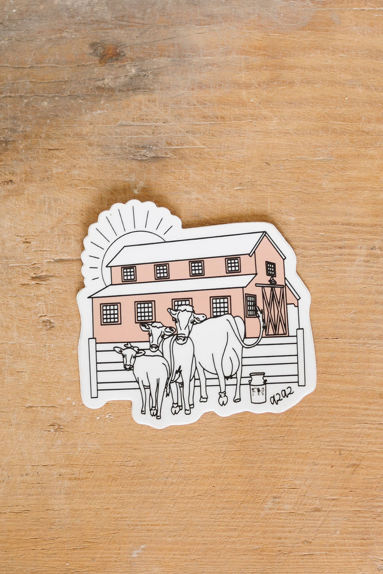 Sticker, Pink Barn
