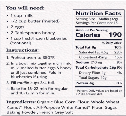 Kamut Muffin Mix, Blue Corn