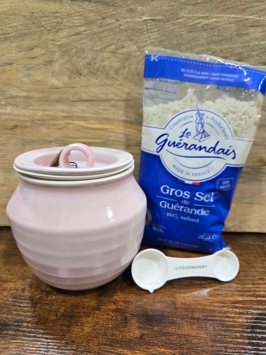Kit, Pink Salt Jar with Gros Refill & Measuring Spoon