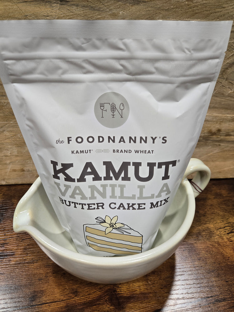 Bundle, Vanilla Butter Cake Mix & Rustic White Batter Bowl