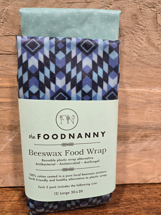 FN Beeswax Food Wrap (2-pack) Turquoise Aztec Set #2