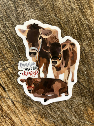 Sticker, 3 Cows