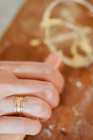 Ring, Food Nanny Stacked (Gold)