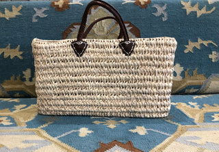 Basket knot weave dark brown short round handle box
