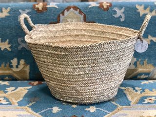 Basket braided weave with natural rope handle, X-large