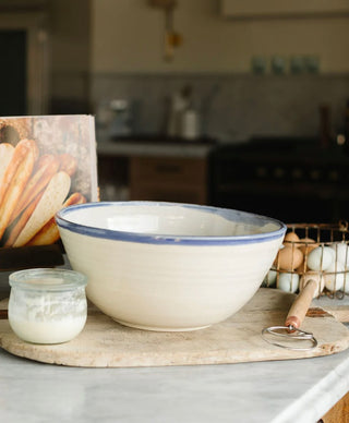 Mixing Bowl, XL White and Blue