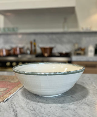 Mixing Bowl, XL White and Sea Green