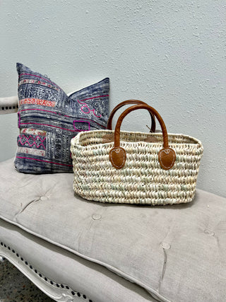 Basket knot weave Caramel short round handle box