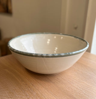 Mixing Bowl, XL White and Sea Green