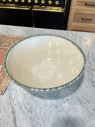 Mixing Bowl, XL White and Sea Green