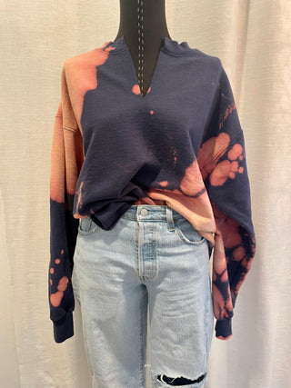 Sweatshirt, Reverse Tie-Dye OC Crop (Navy)